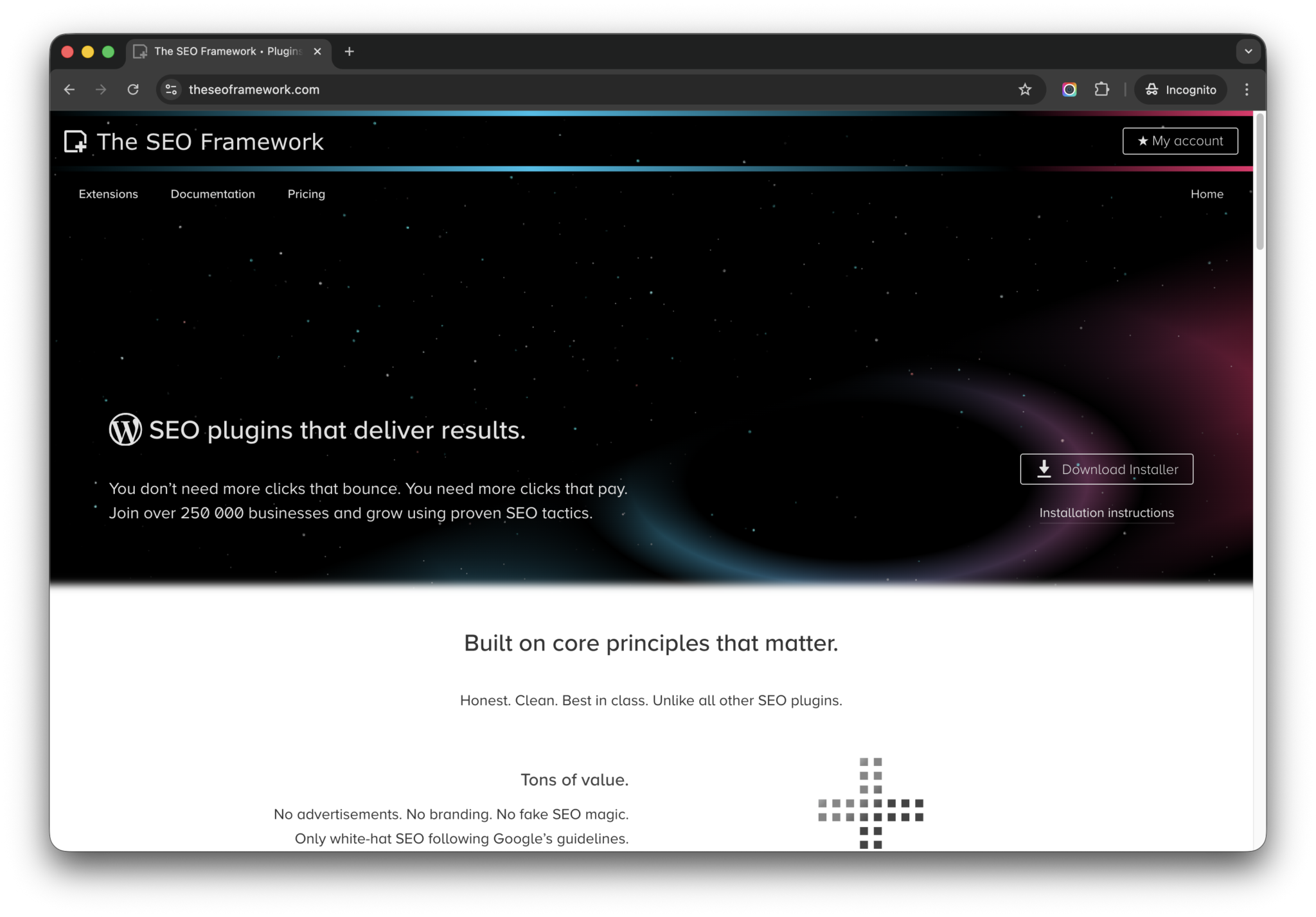 Theseoframework.com Homepage - WP Copilot